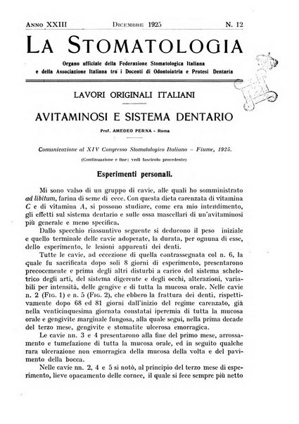 La stomatologia periodico mensile