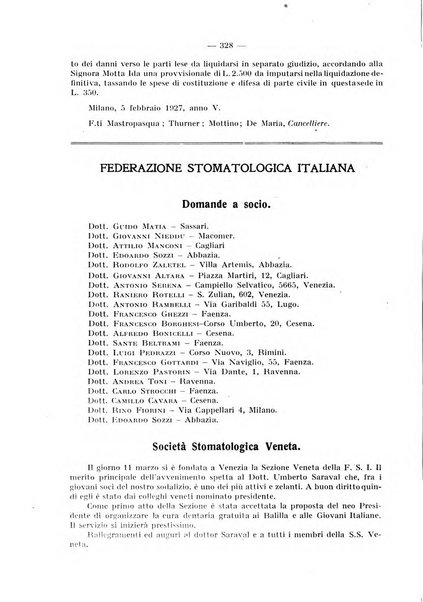 La stomatologia periodico mensile