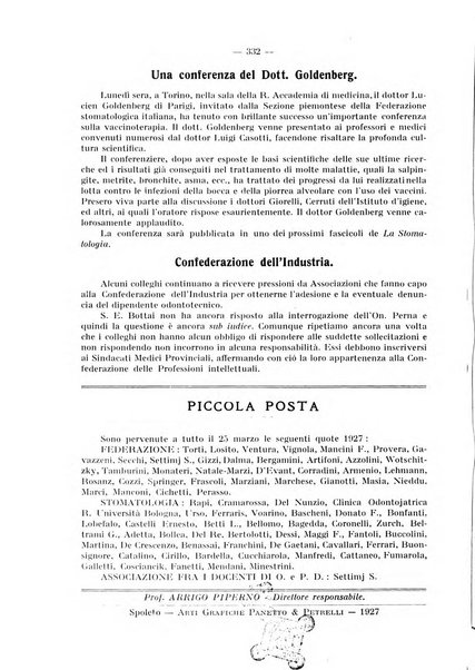 La stomatologia periodico mensile