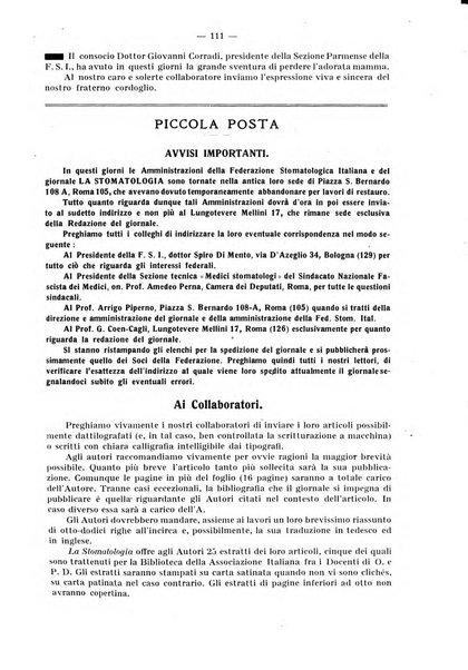 La stomatologia periodico mensile