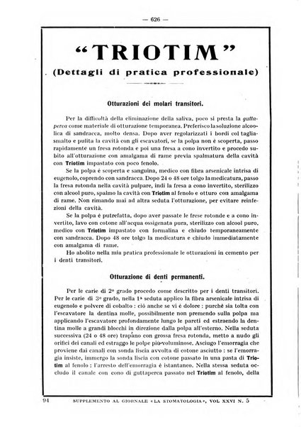 La stomatologia periodico mensile