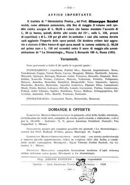 La stomatologia periodico mensile