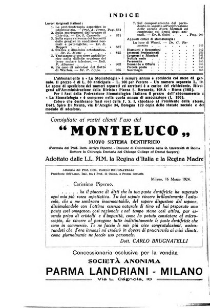 La stomatologia periodico mensile