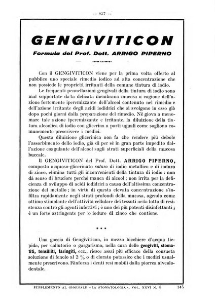 La stomatologia periodico mensile