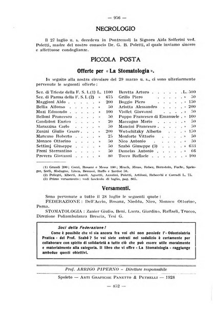 La stomatologia periodico mensile