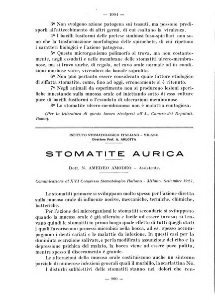 La stomatologia periodico mensile