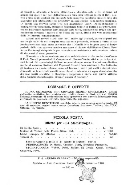 La stomatologia periodico mensile