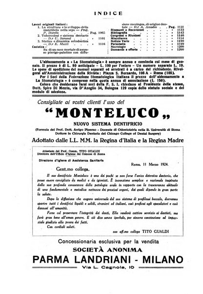 La stomatologia periodico mensile