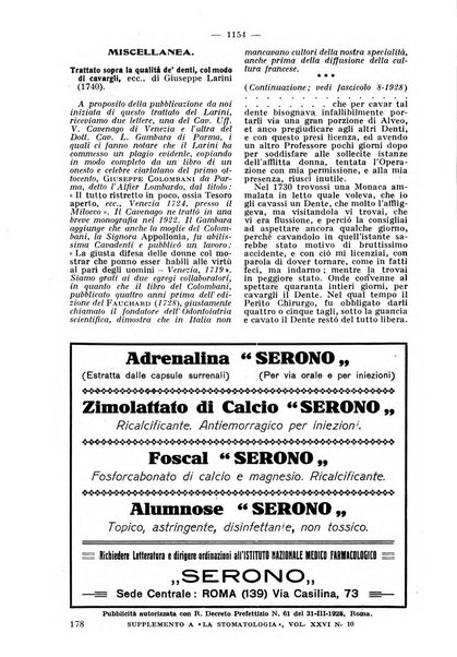 La stomatologia periodico mensile