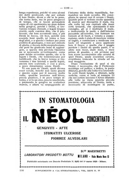 La stomatologia periodico mensile