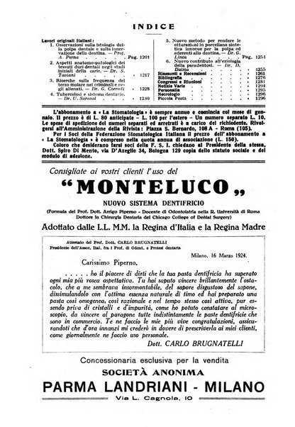 La stomatologia periodico mensile