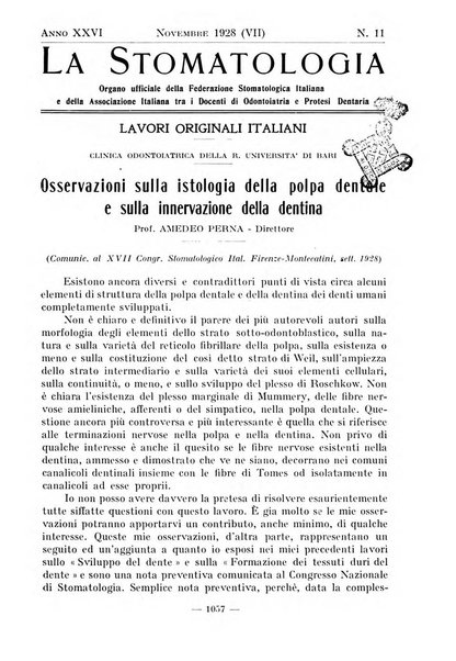 La stomatologia periodico mensile