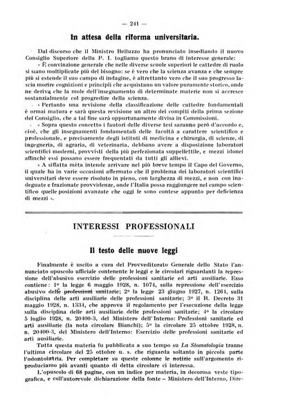 La stomatologia periodico mensile