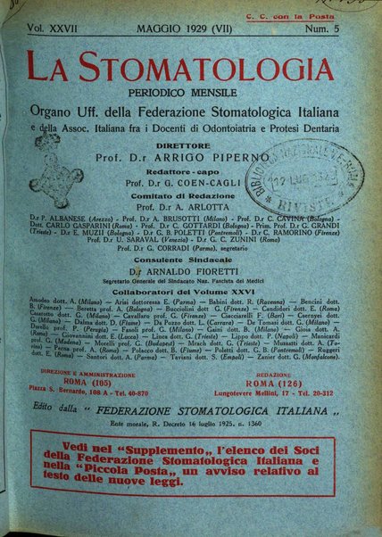 La stomatologia periodico mensile