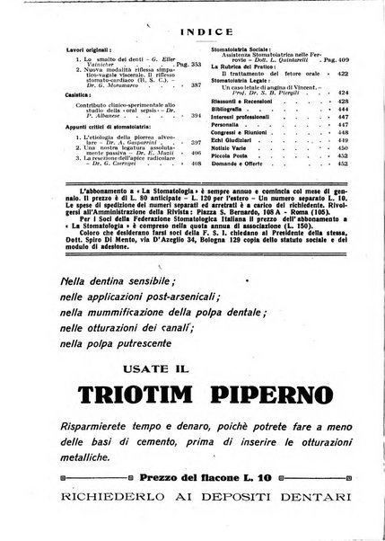 La stomatologia periodico mensile