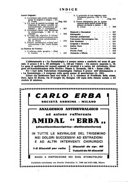 La stomatologia periodico mensile