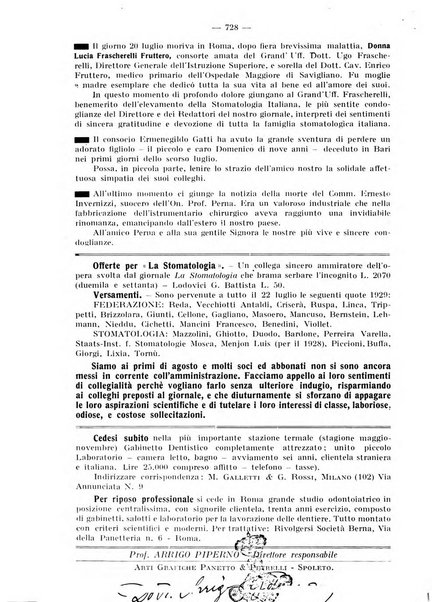 La stomatologia periodico mensile