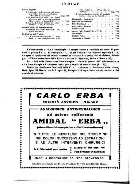 La stomatologia periodico mensile