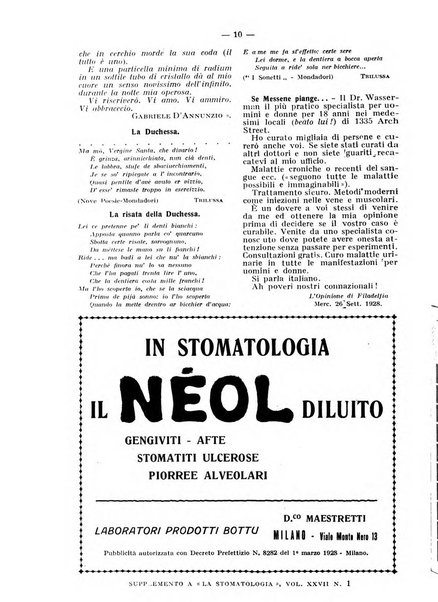 La stomatologia periodico mensile