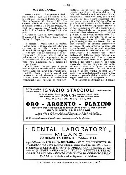 La stomatologia periodico mensile