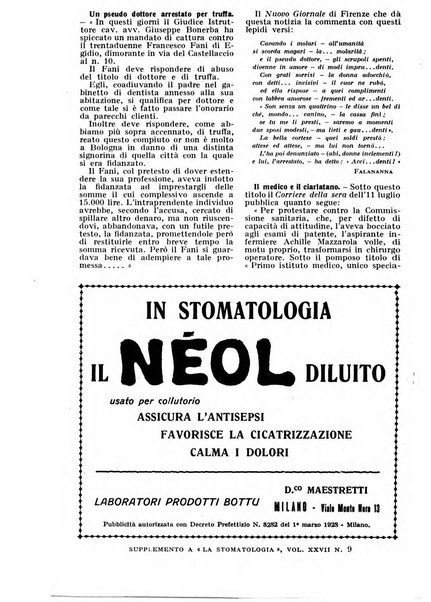 La stomatologia periodico mensile