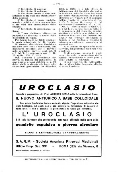 La stomatologia periodico mensile