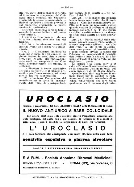 La stomatologia periodico mensile