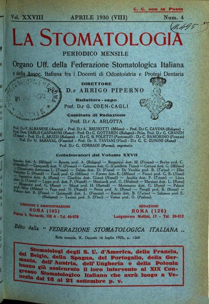 La stomatologia periodico mensile