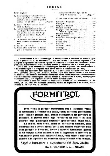 La stomatologia periodico mensile