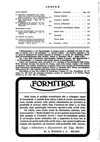 La stomatologia periodico mensile