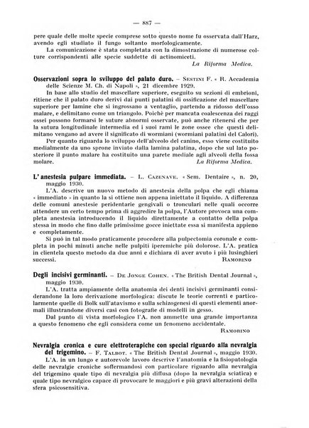 La stomatologia periodico mensile