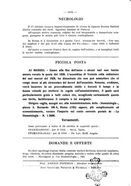 La stomatologia periodico mensile