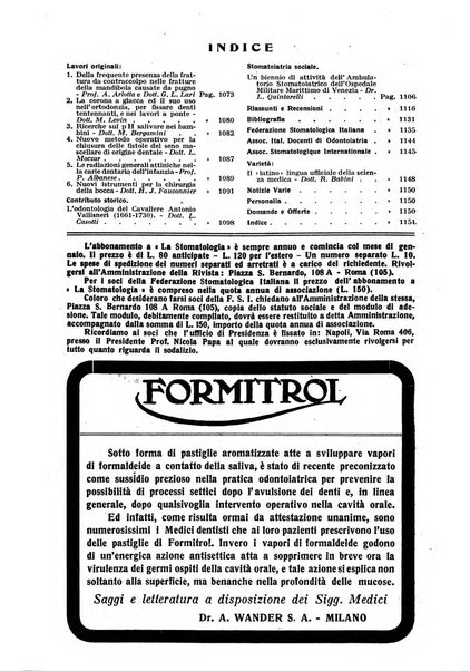 La stomatologia periodico mensile