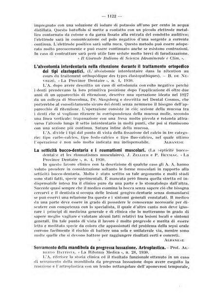 La stomatologia periodico mensile