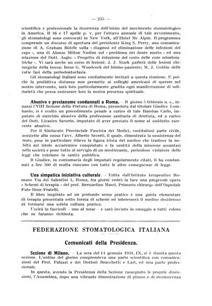 La stomatologia periodico mensile