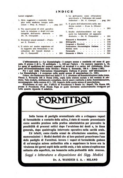 La stomatologia periodico mensile