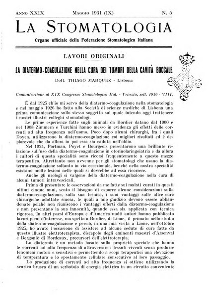 La stomatologia periodico mensile