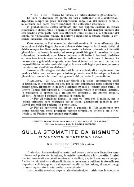 La stomatologia periodico mensile