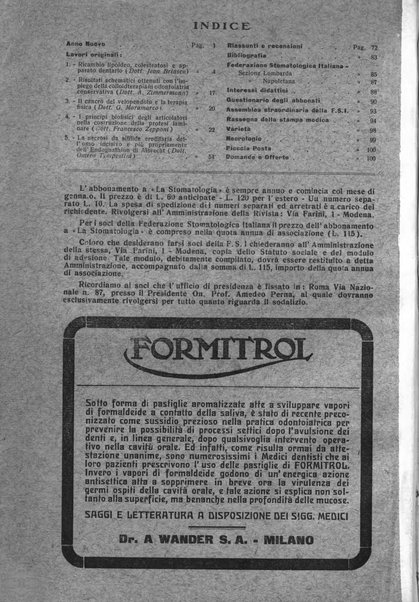 La stomatologia periodico mensile