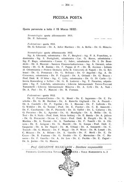 La stomatologia periodico mensile