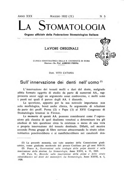 La stomatologia periodico mensile