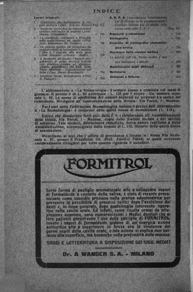 La stomatologia periodico mensile