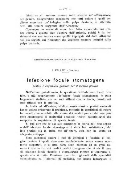 La stomatologia periodico mensile