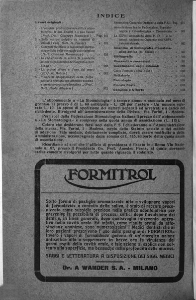 La stomatologia periodico mensile