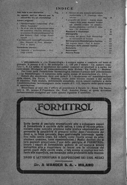 La stomatologia periodico mensile