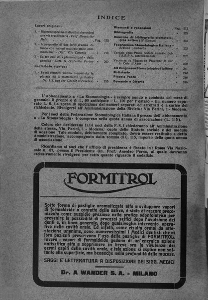 La stomatologia periodico mensile