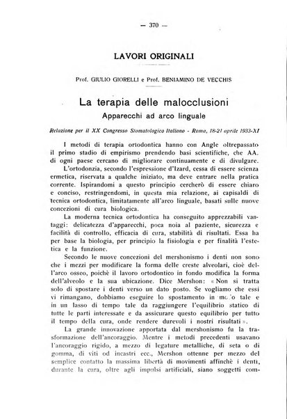 La stomatologia periodico mensile