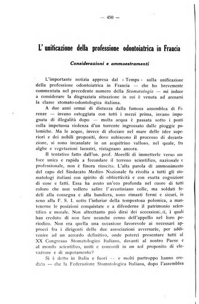 La stomatologia periodico mensile