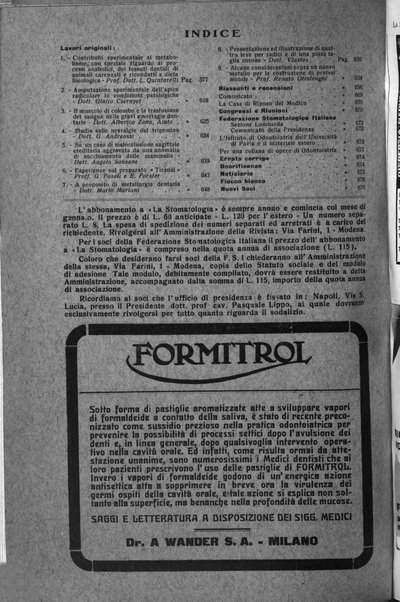 La stomatologia periodico mensile