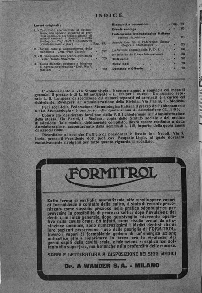 La stomatologia periodico mensile